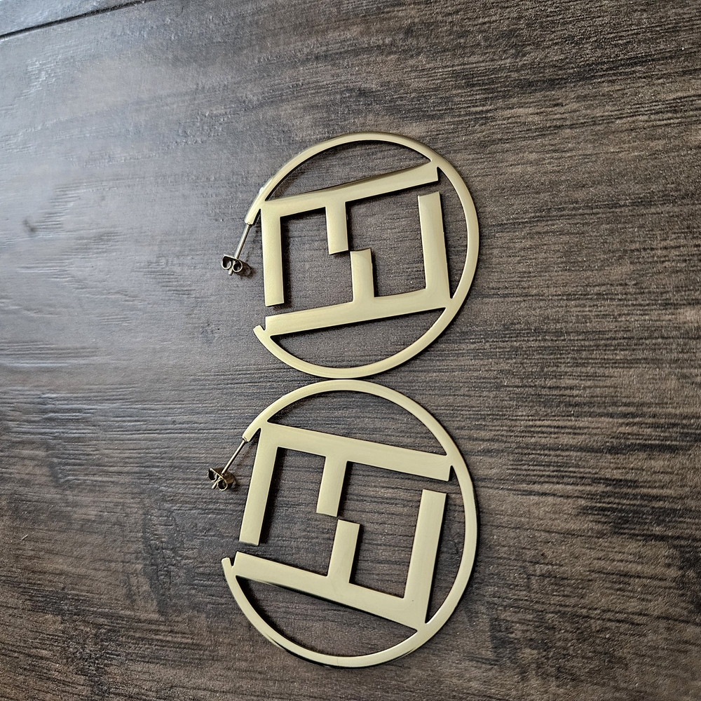 FF Gold Geometric Earrings